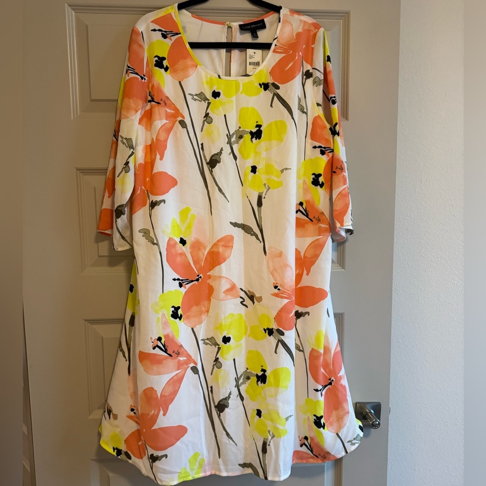 NWT Lane Bryant Orange and Yellow Floral Dress